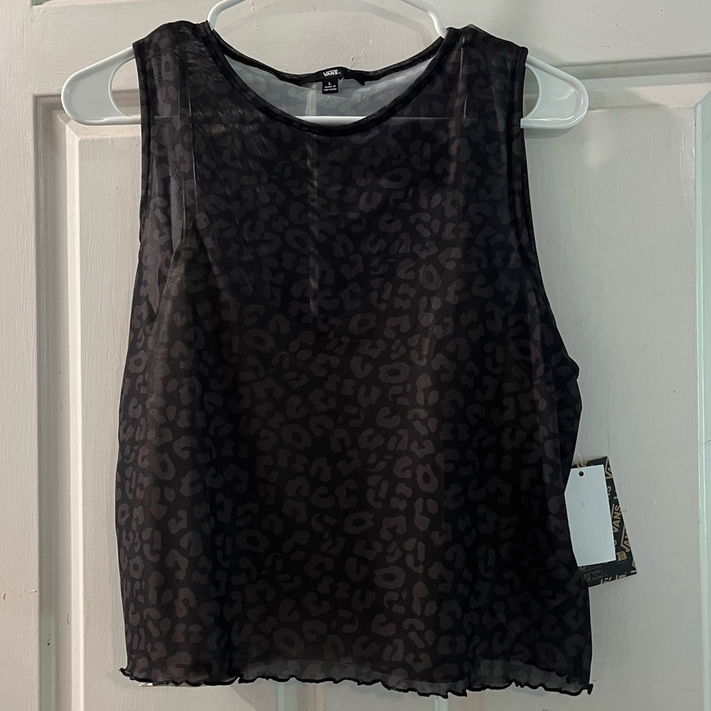 Vans Black Leopard Print Tank Top
